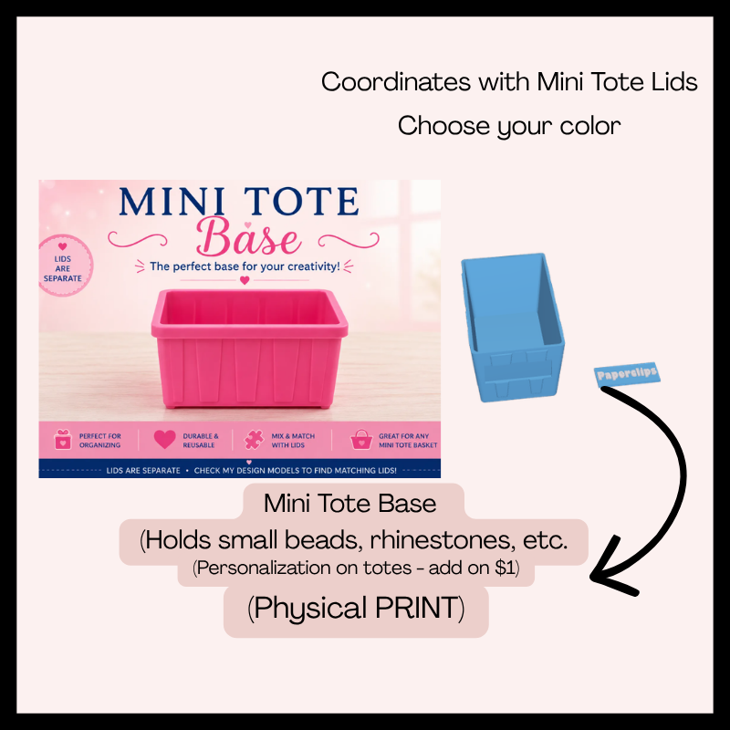 Mini Tote Base (Holds Small Bead, Rhinestones, Etc)