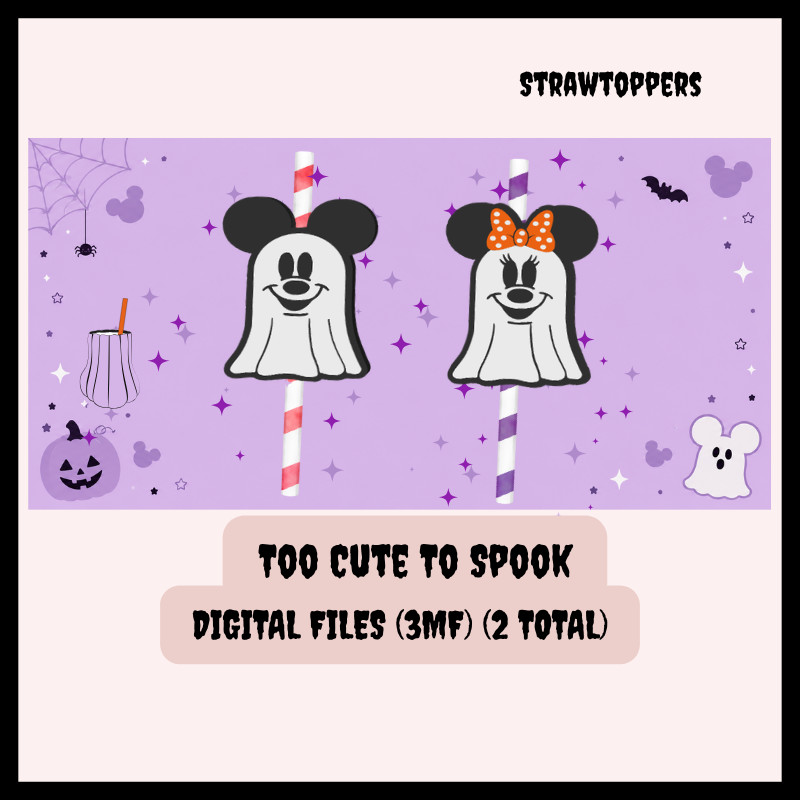 DIGITAL DOWNLOAD - Too Cute To Spook (Straw Toppers)