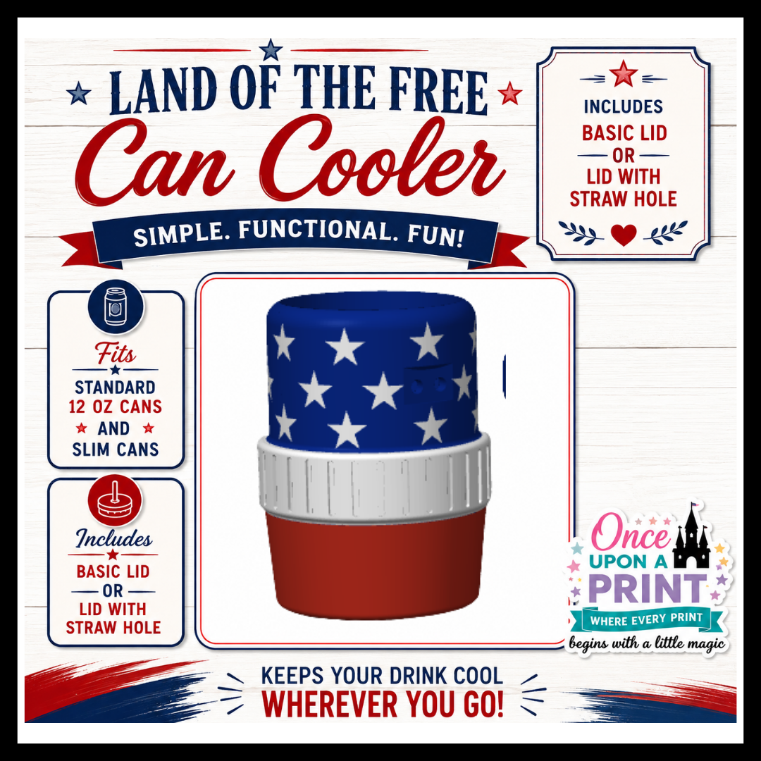Patriotic Can Cooler (12 oz or Slim Version)