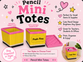 DIGITAL DOWNLOAD - PENCIL THEMED MINI TOTE WITH EDITABLE NAMEPLATE