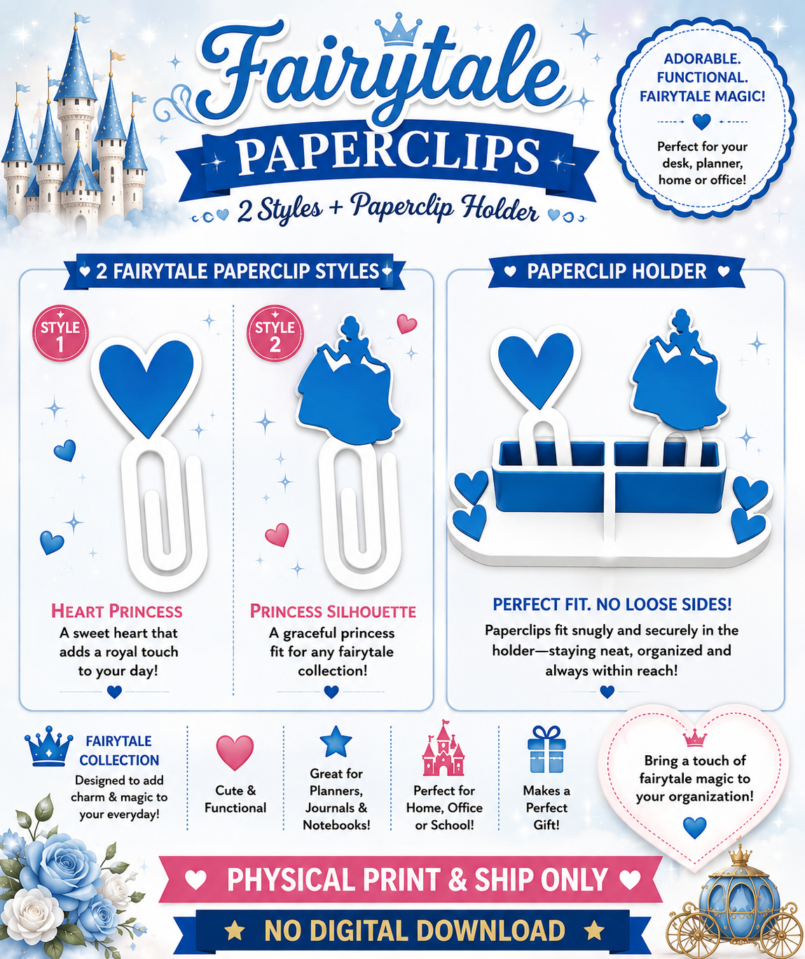 Fairytale Paperclips + Paperclip Holder