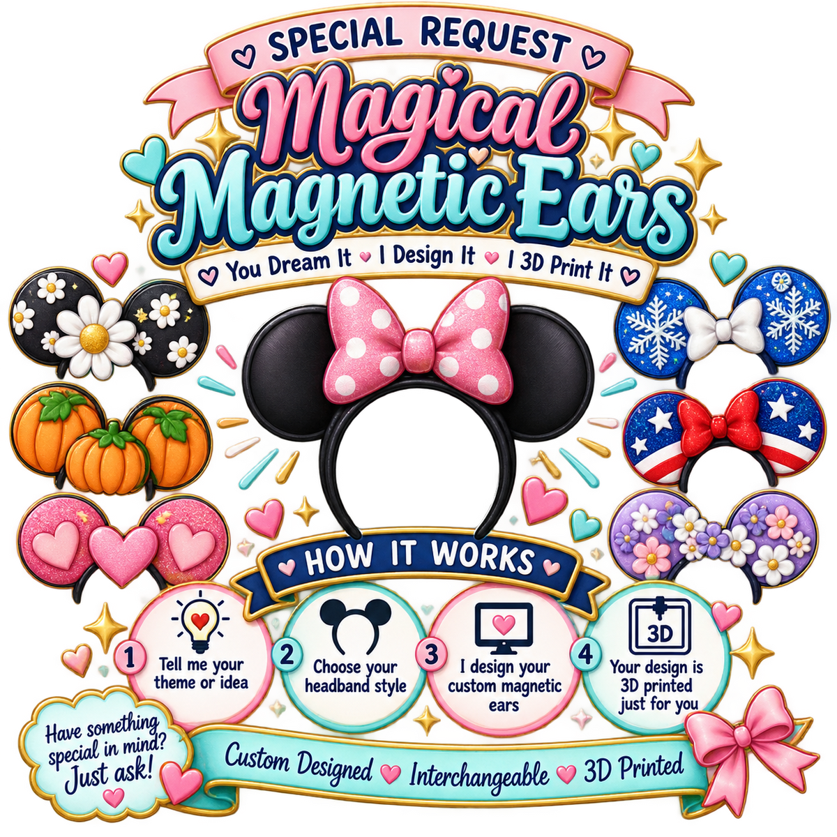 Headband with Magnetic Ears (Special Request)