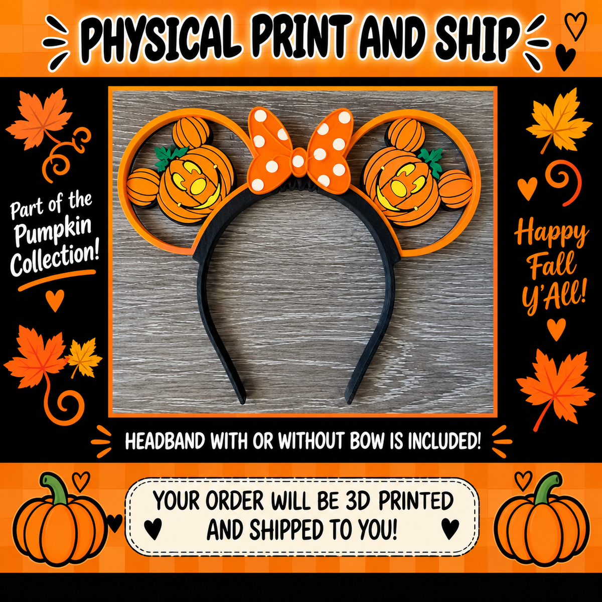 Magnetic Headband / Ears - Cutest Pumpkin in the Patch