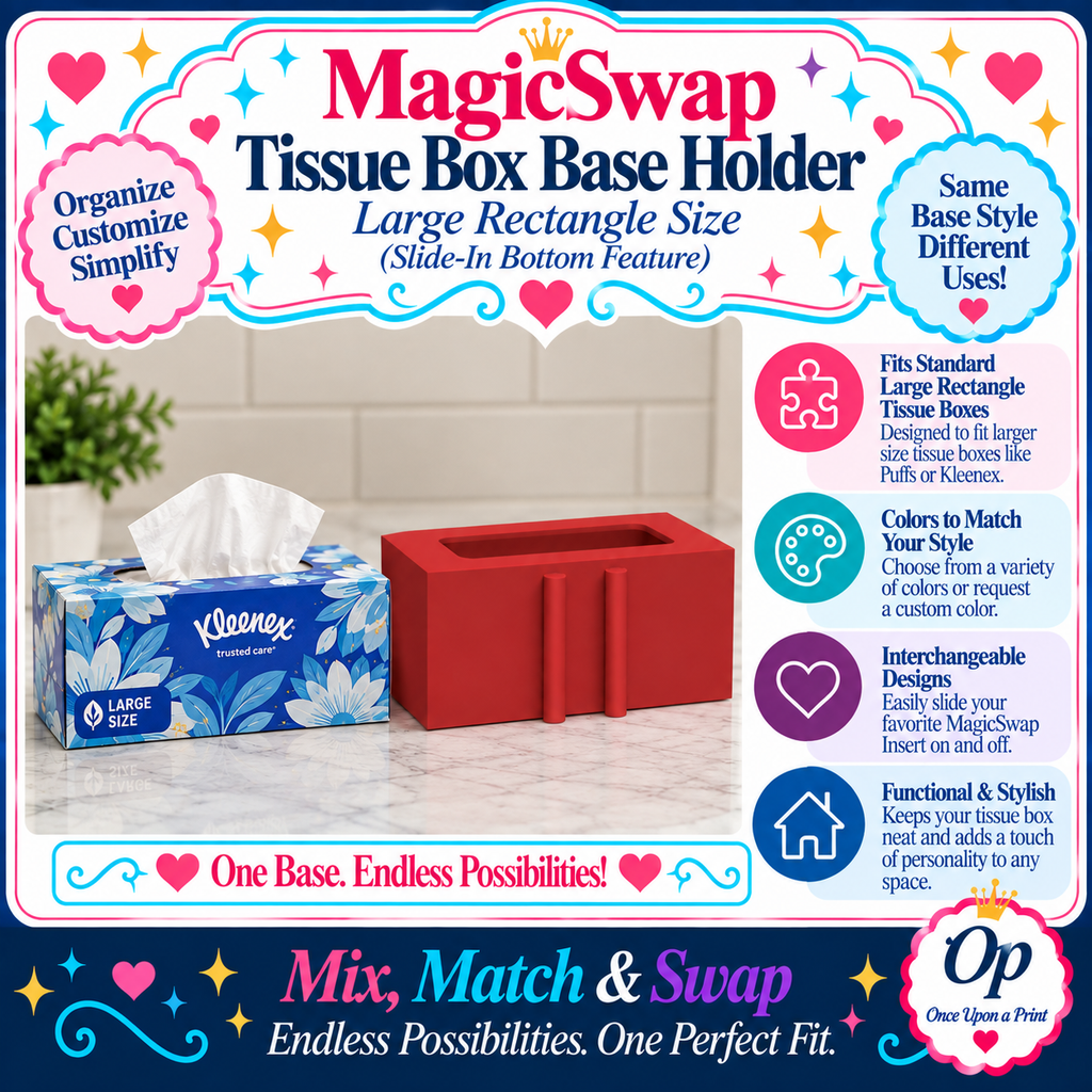 Large Tissue Box MagicSwap Base Holder (PHYSICAL PRINT & SHIP)