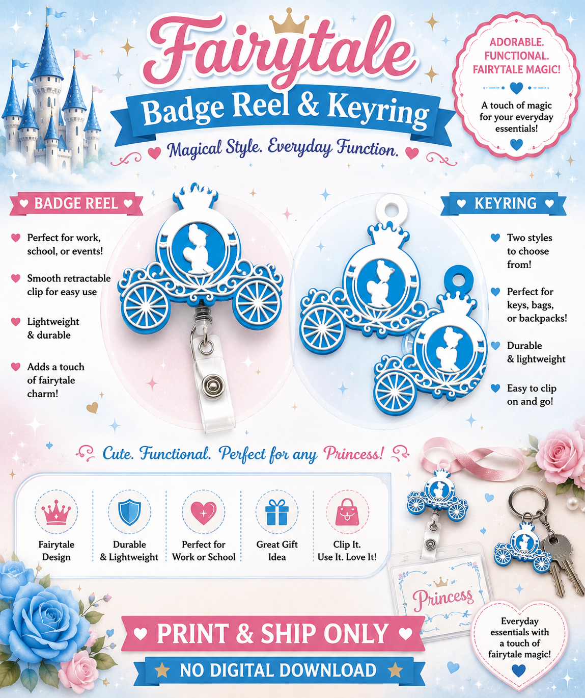 Fairytale Badge Reel & KeyRing