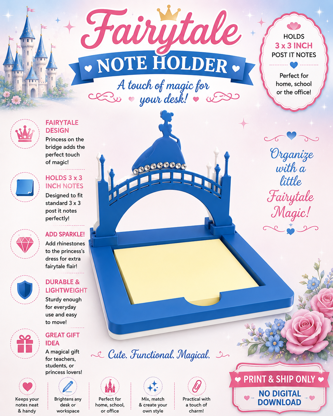 Fairytale Post It Note Holder