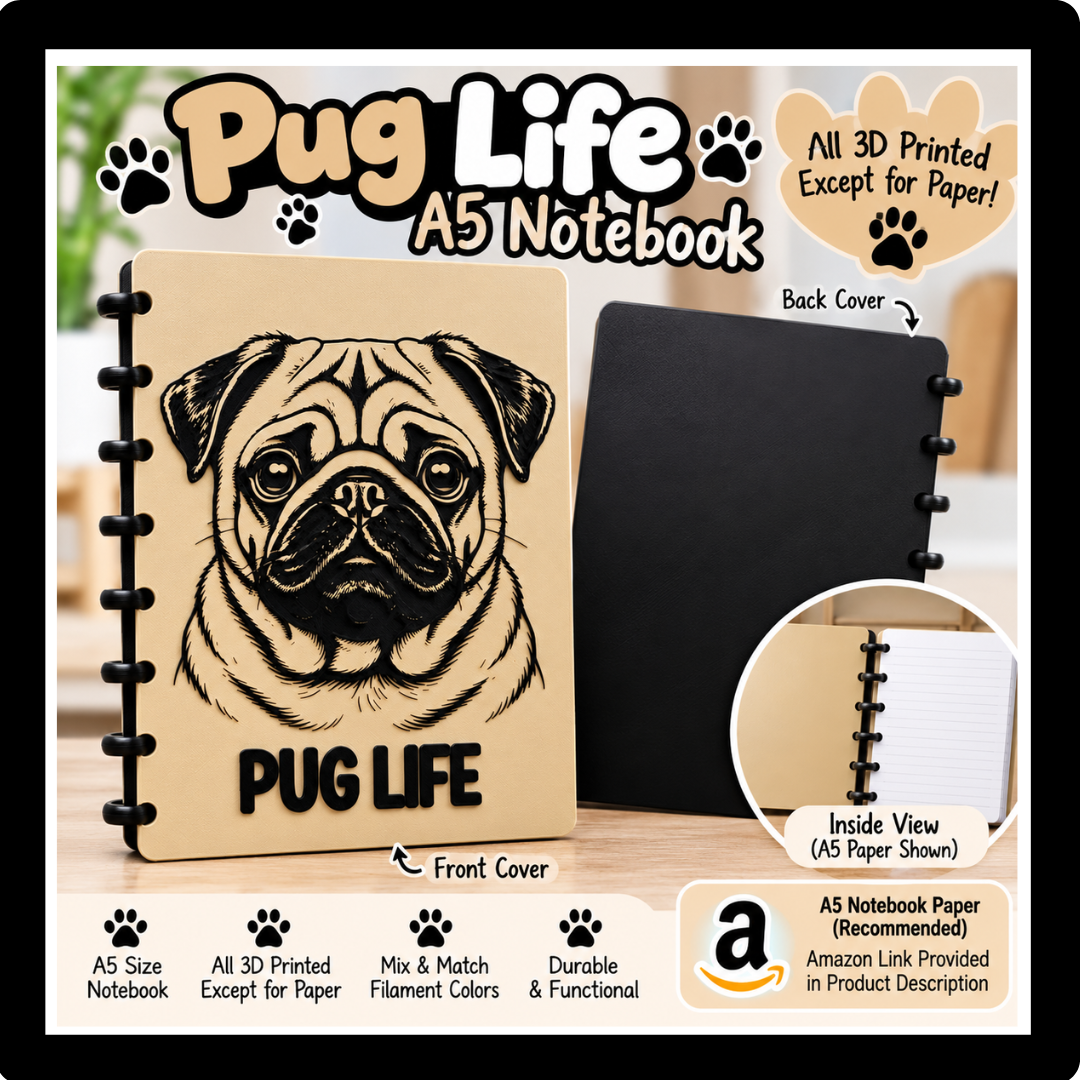DIGITAL DOWNLOAD - PUG LIFE A5 NOTEBOOK