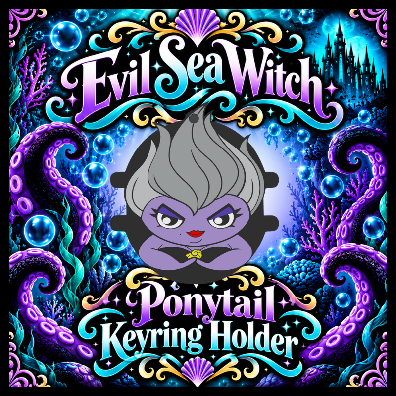 💜💜 DIGITAL DOWNLOAD - Sea Witch Ponytail-Keyring Holder