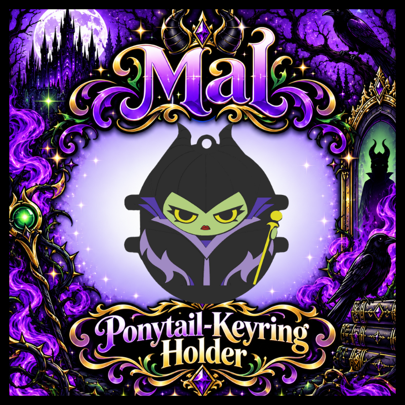 💜🖤DIGITAL DOWNLOAD - Mal Ponytail-Keyring Holder