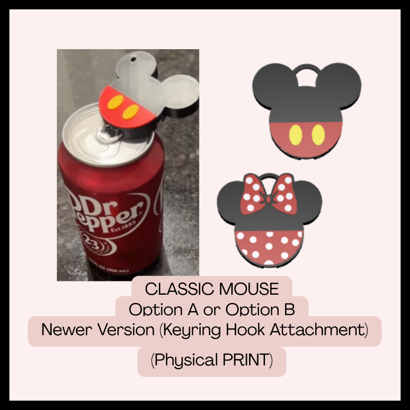 Classic Mouse Can Tab Opener W/ Keyring Holder Attachment (TWO Versions)