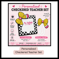 Personalized Checkered Teacher Set