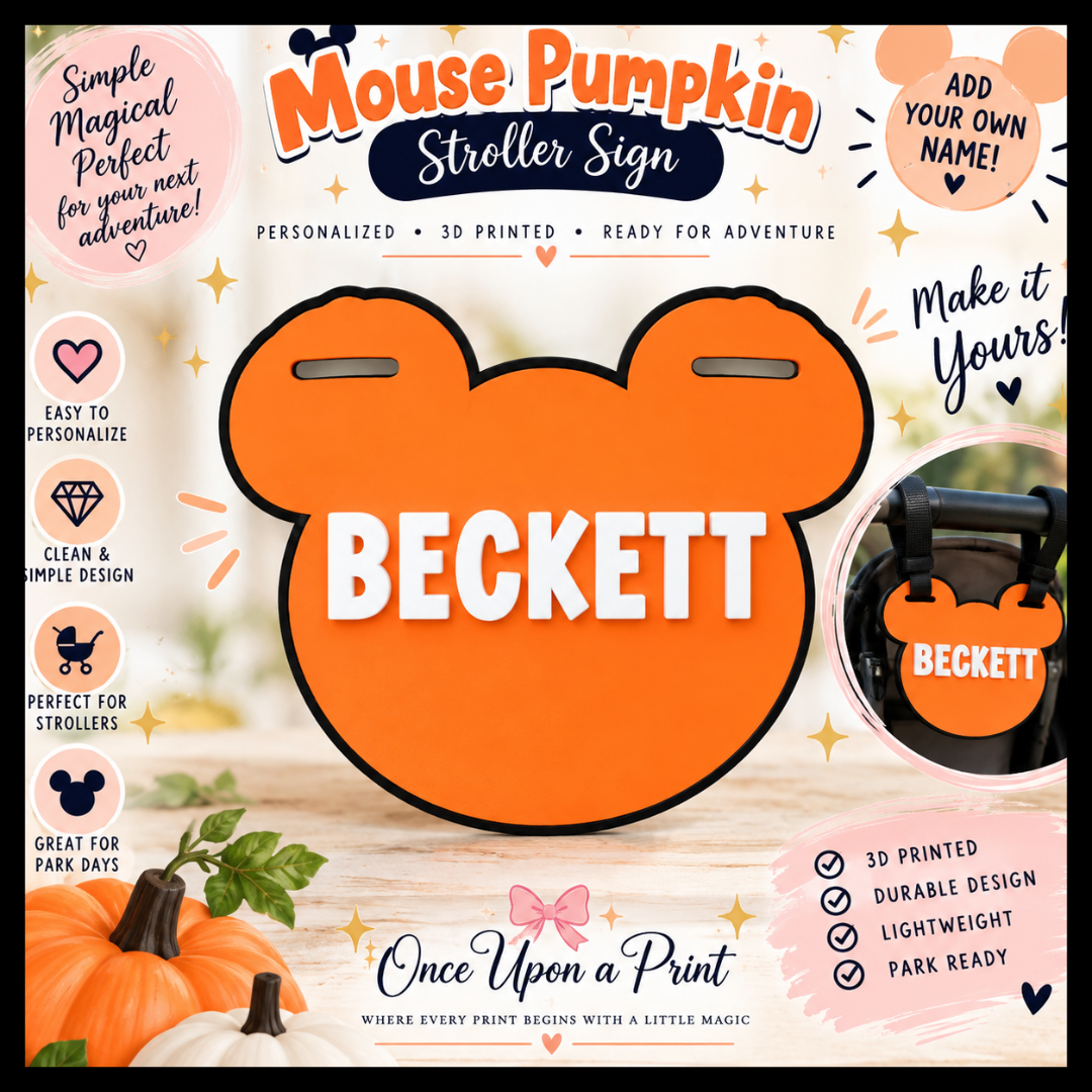 DIGITAL DOWNLOAD - Personalized Classic Mouse Pumpkin Stroller Sign