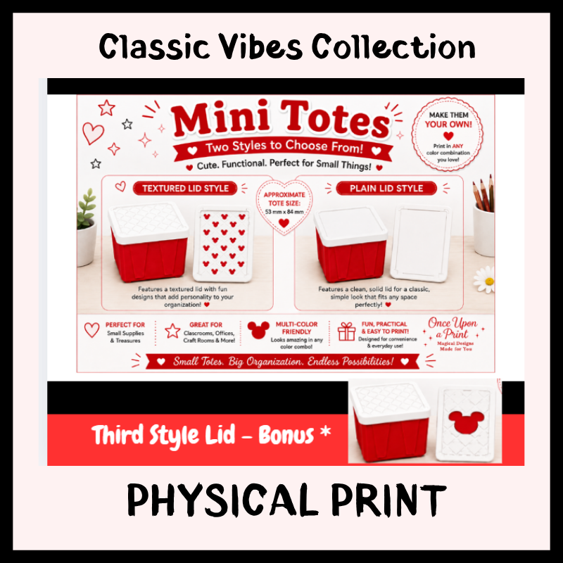 Mini Totes +2 Style Lids +BONUS LID