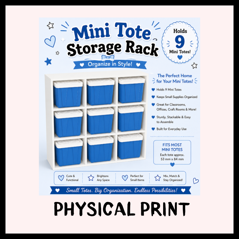 Mini Tote Storage Rack Holder (Choose your color)