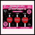 🍎DIGITAL DOWNLOAD - Personalized Apple Strawtopper
