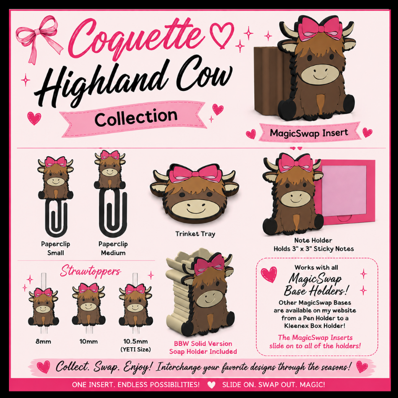 DIGITAL DOWNLOAD - Coquette Highland Cow Collection