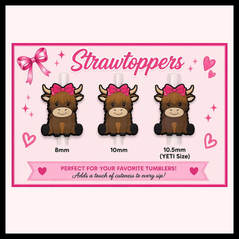 Coquette Highland Cow Strawtoppers
