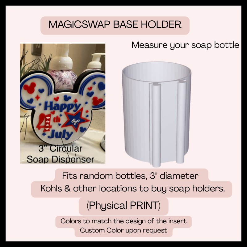 MagicSwap Base Holder (Fits 3" Diameter Soap Dispensers)