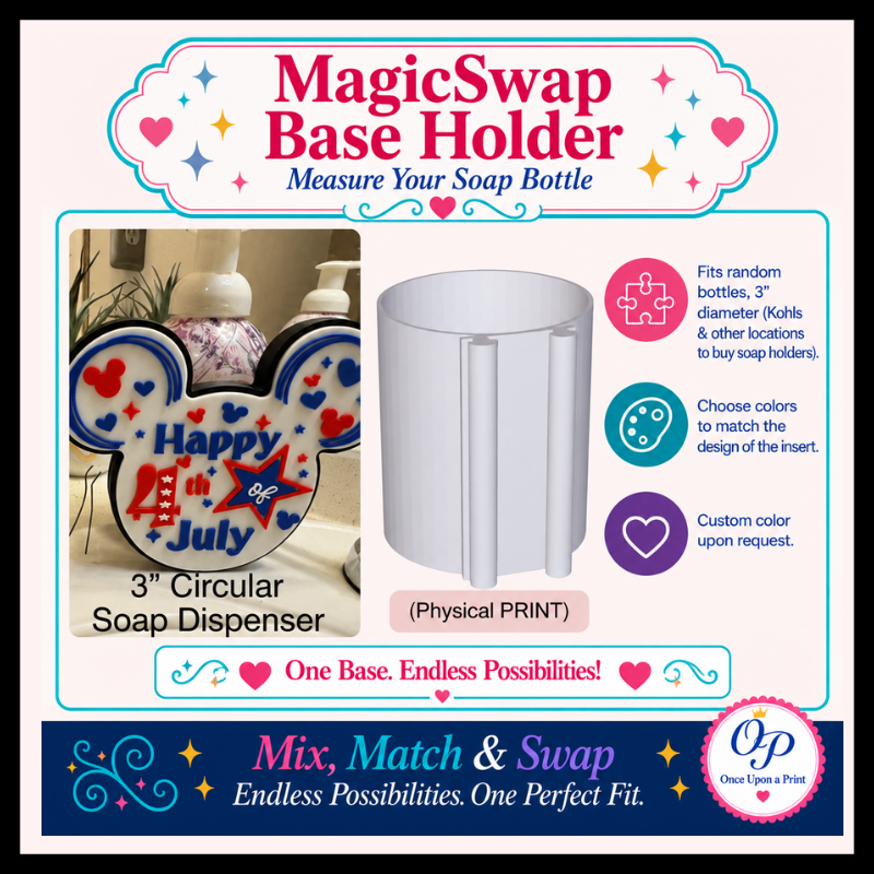 DIGITAL DOWNLOAD - MagicSwap Base Holder (Fits 3" Diameter Soap Dispensers)