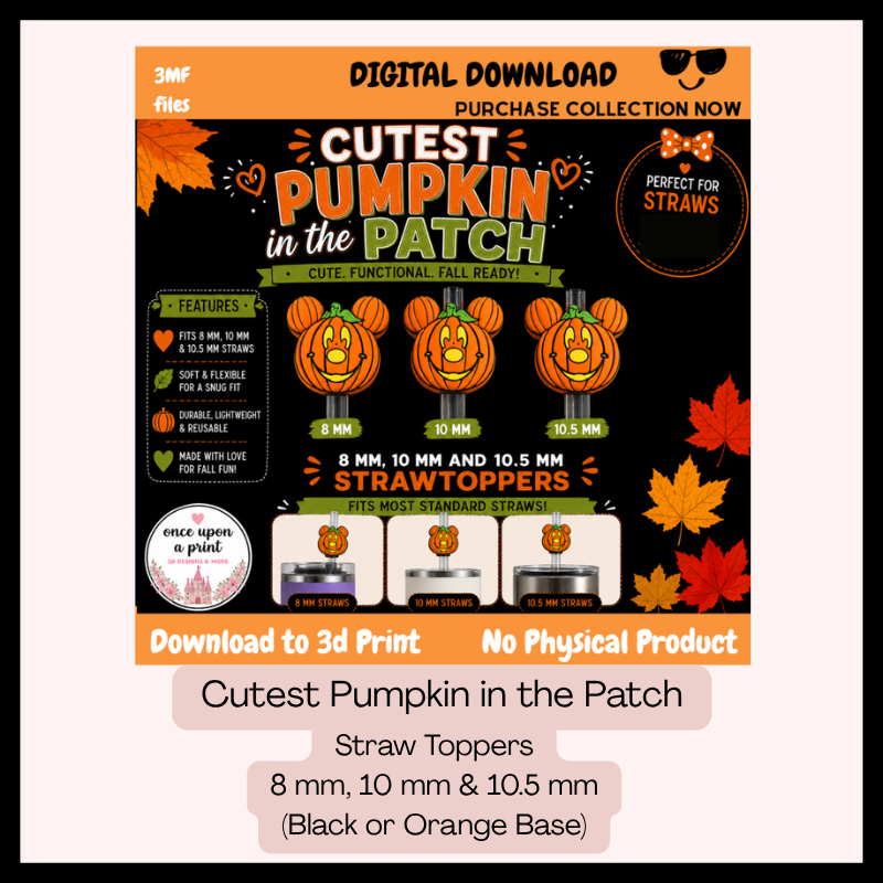 DIGITAL DOWNLOAD - STRAWTOPPERS - CUTEST PUMPKIN IN THE PATCH