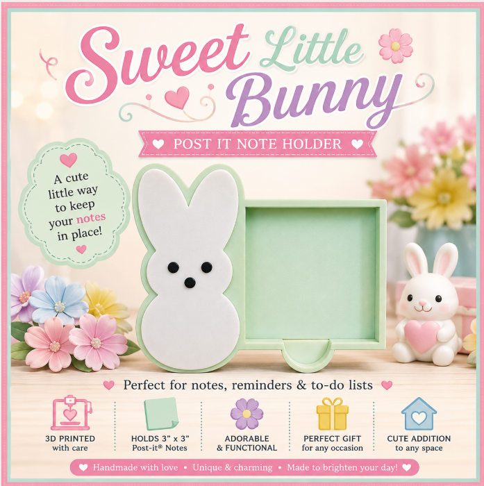 Sweet Little Bunny Post It Note Holder