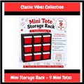 Classic Vibes Mini Tote Storage Rack with 9 Mini Totes