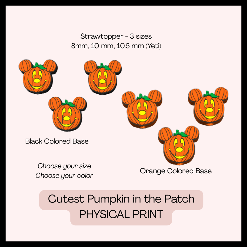 3 Sizes - Straw Toppers - Cutest Pumpkin in the Patch