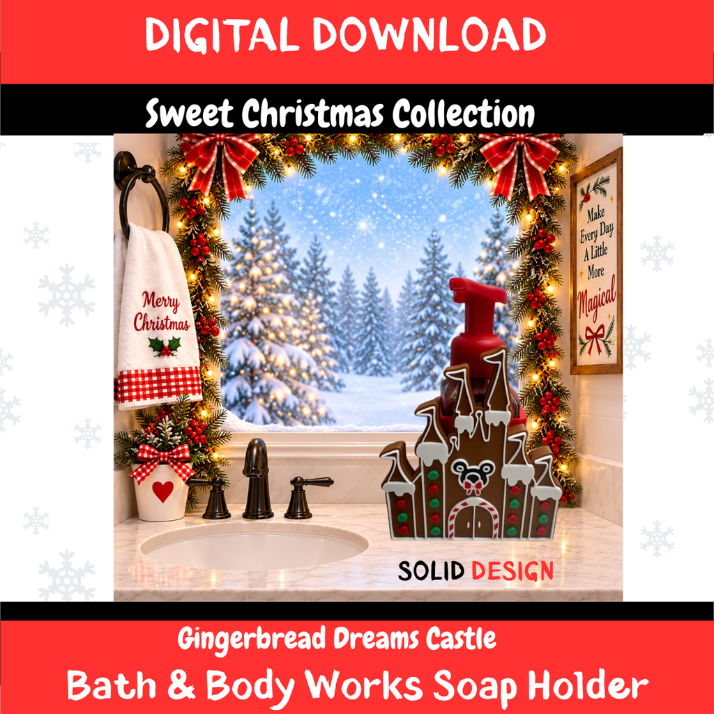 DIGITAL DOWNLOAD - Gingerbread DREAMS Castle - SOLID BBW HOLDER
