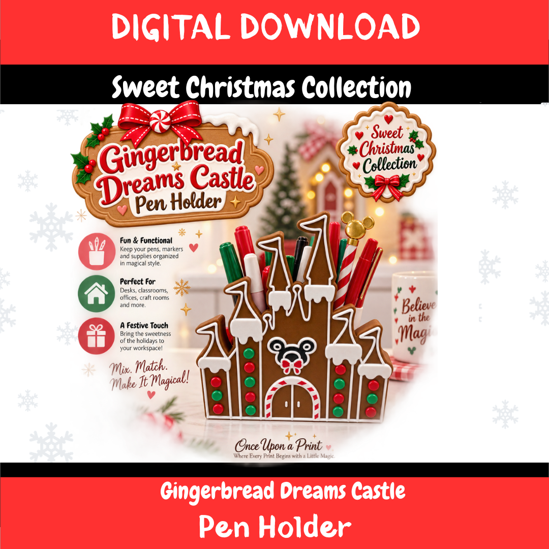 DIGITAL DOWNLOAD - Gingerbread DREAMS Castle - PEN HOLDER