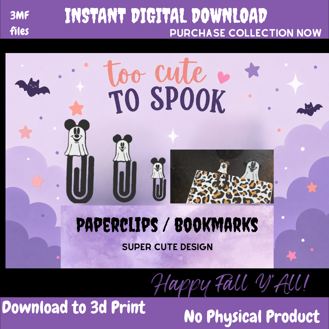 Digital Download - Too Cute to Spook Bookmarks